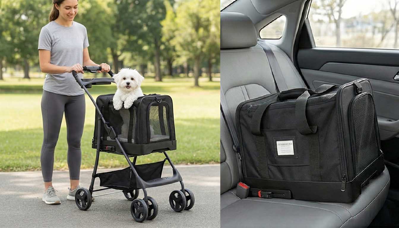 3-in-1 pet travel system stroller car seat carrier