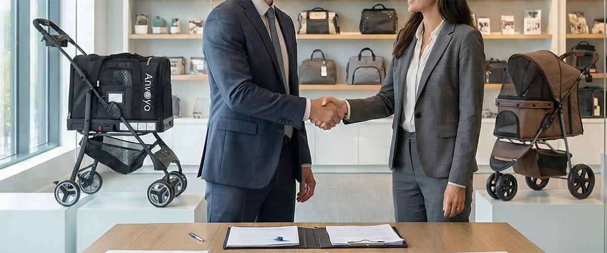 Anvoya pet car safety B2B partnership programs for distributors retailers and OEM brands