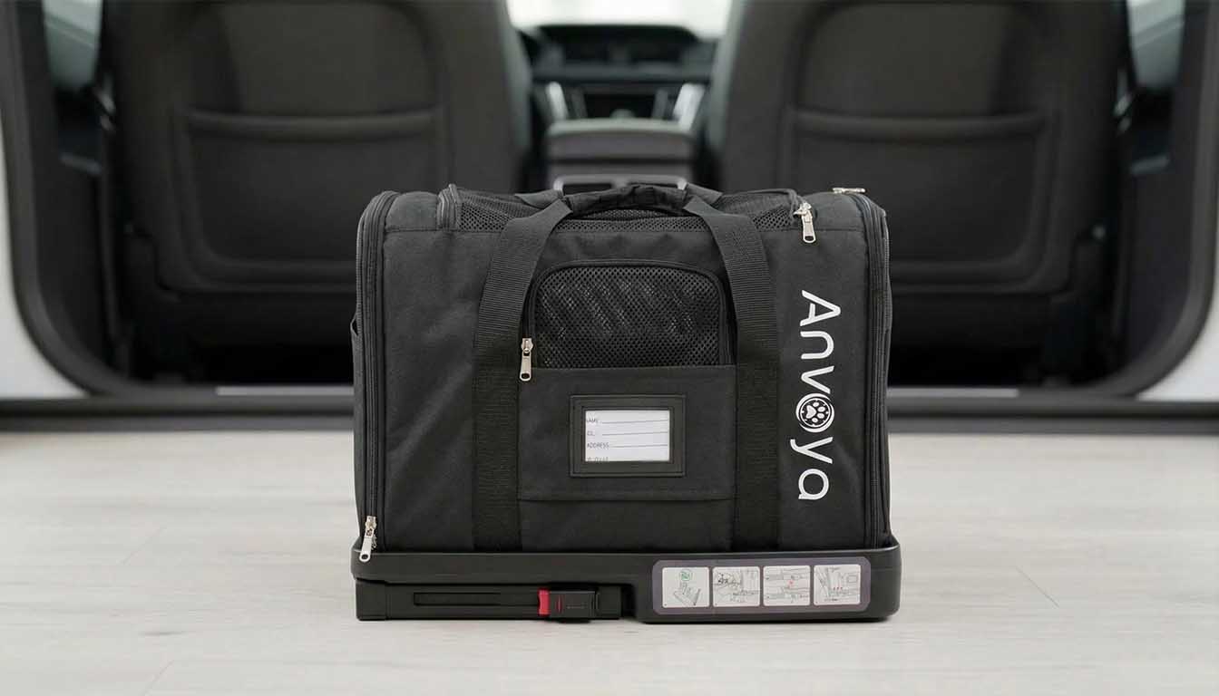 Anvoya ISOFIX pet travel system base and carrier