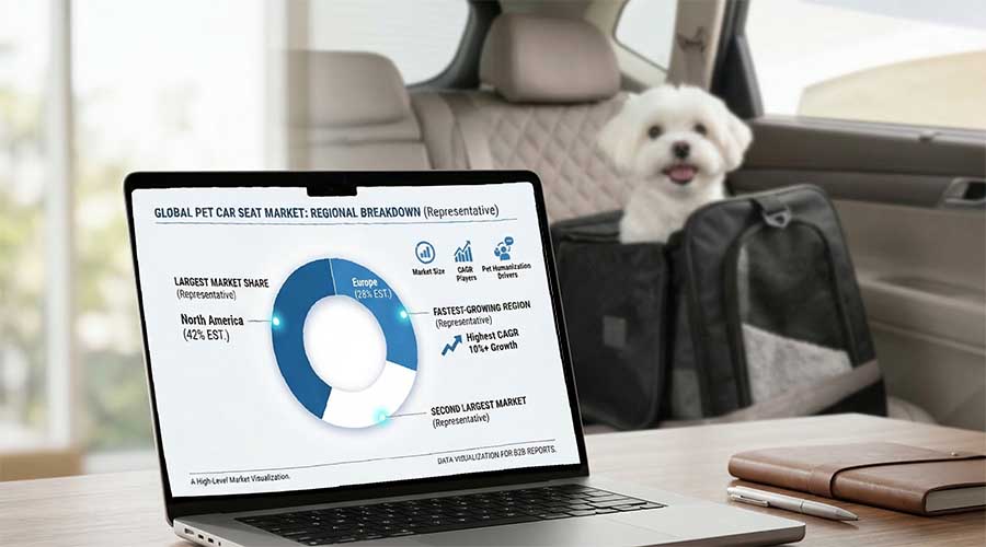 Pet car seat market regional breakdown North America Europe Asia-Pacific 2025