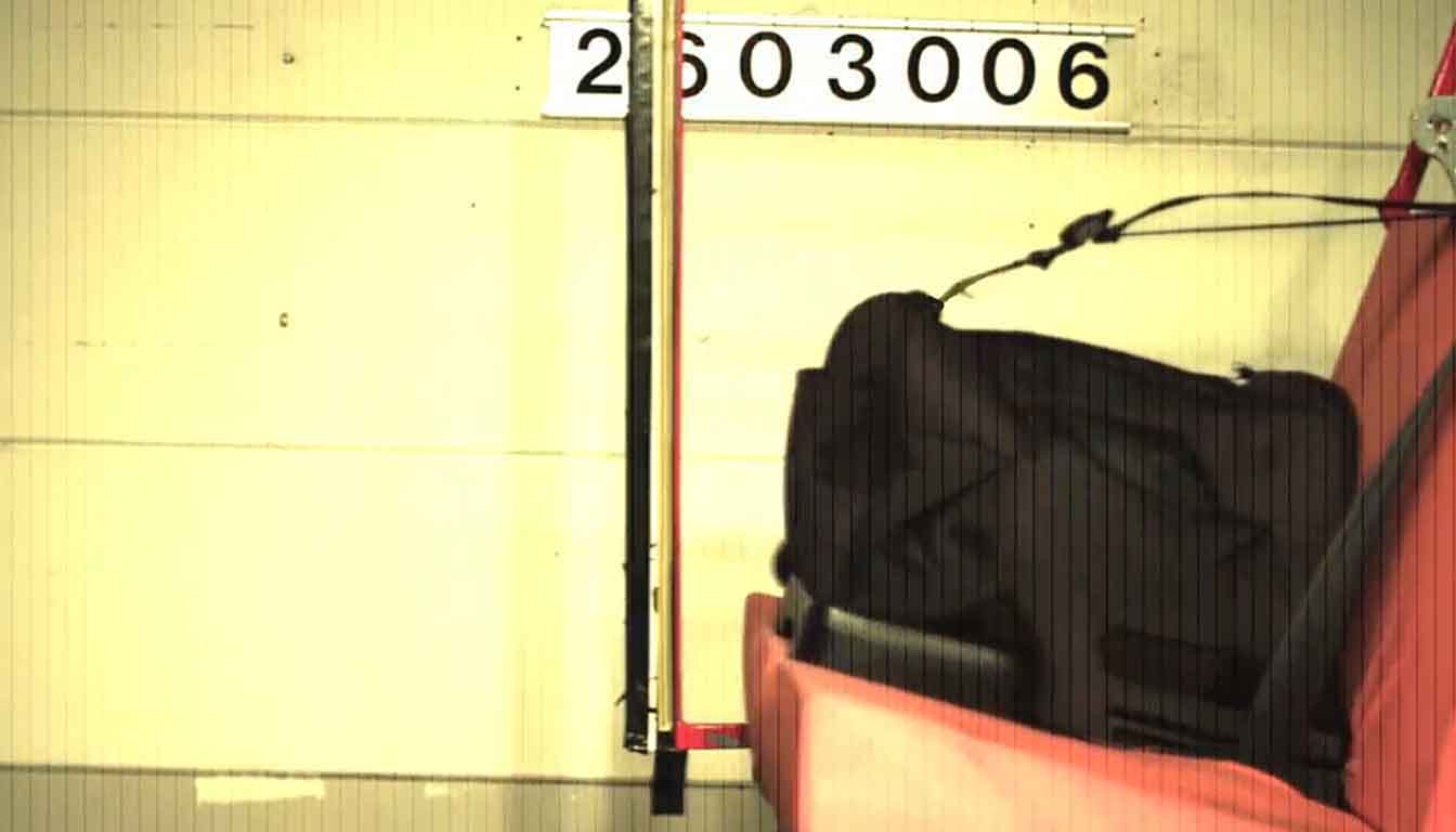 Crash test in car seat