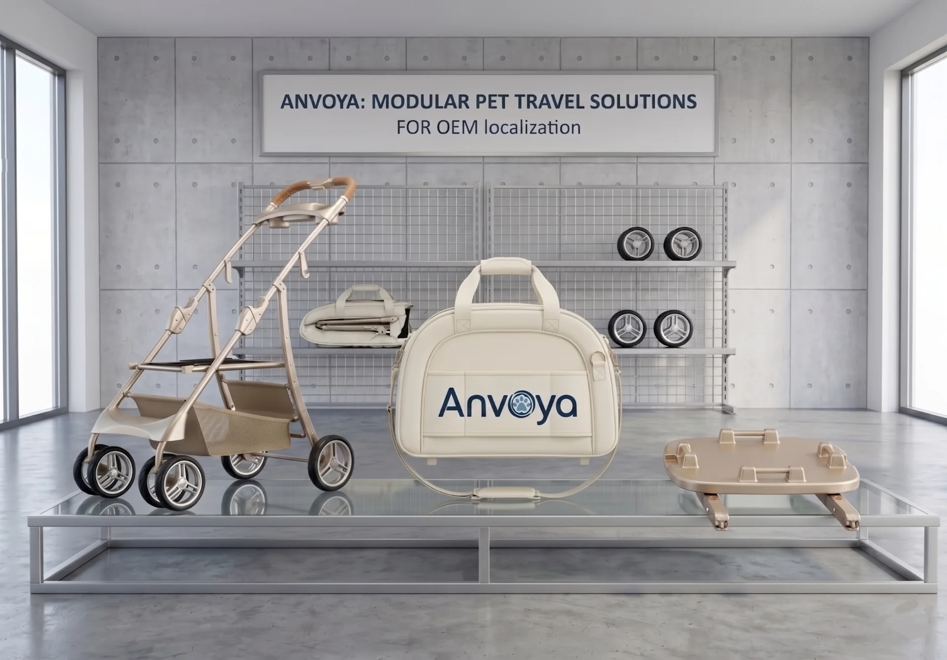Anvoya modular pet travel system for Japan and Korea OEM
