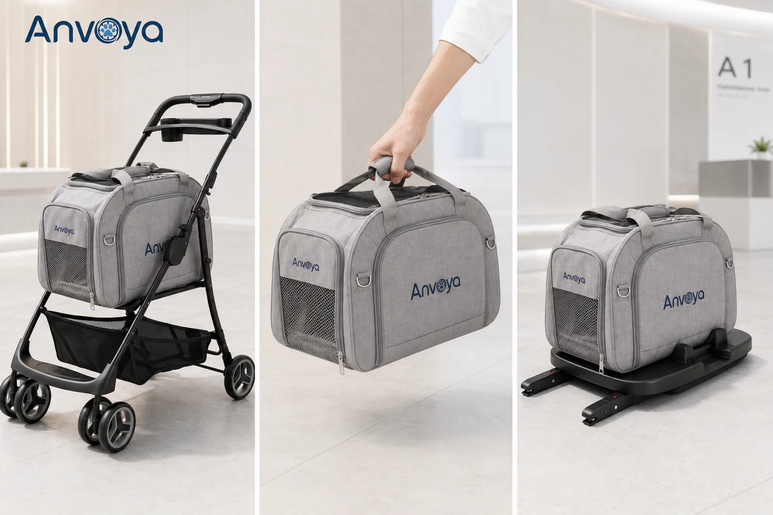 Lightweight small pet travel system used in car, stroller, and hand-carry scenes