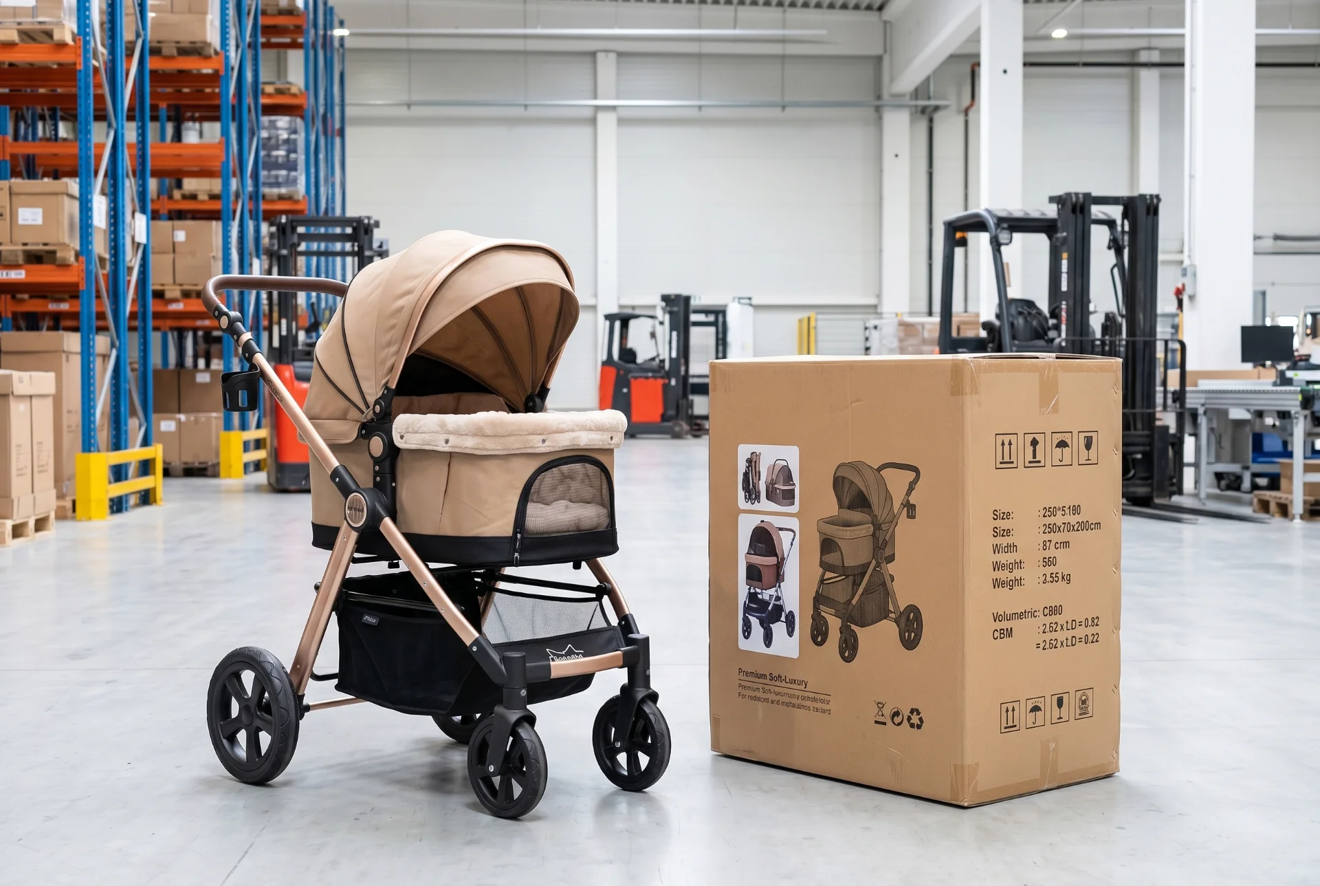 bulky premium pet stroller packing carton logistics