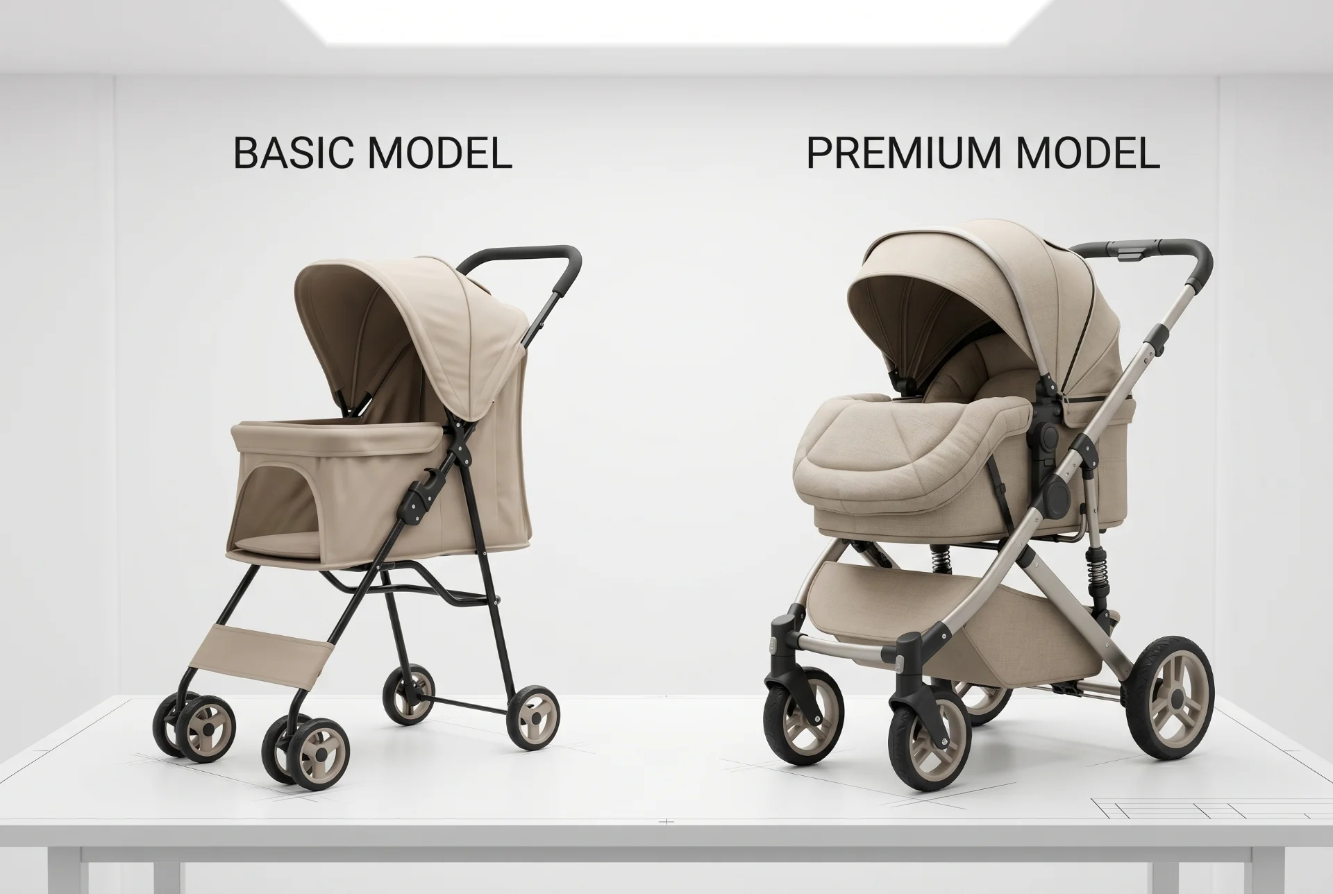 beige pet stroller is not enough for Japan and Korea