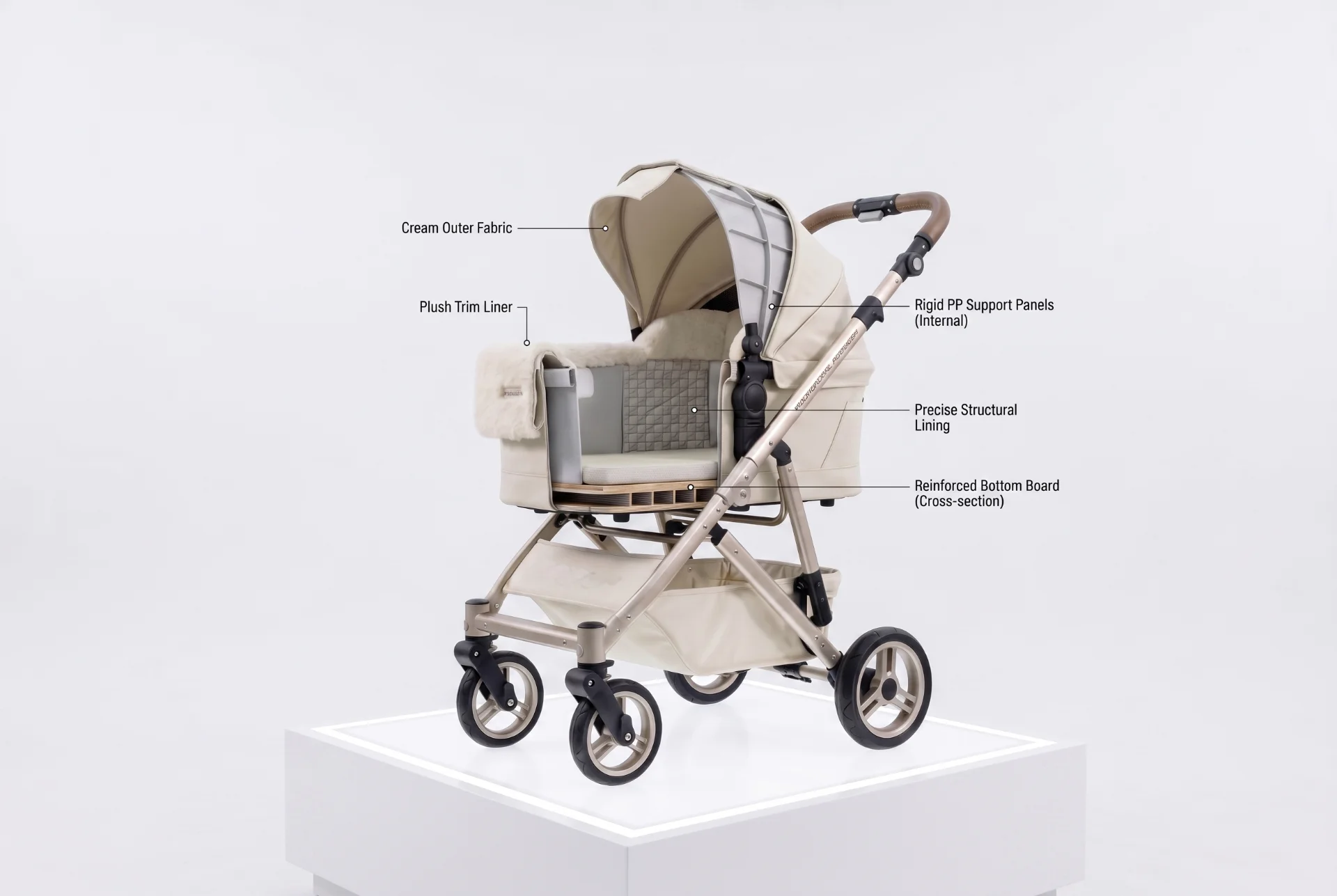 semi structured pet carrier with soft fabric and internal support