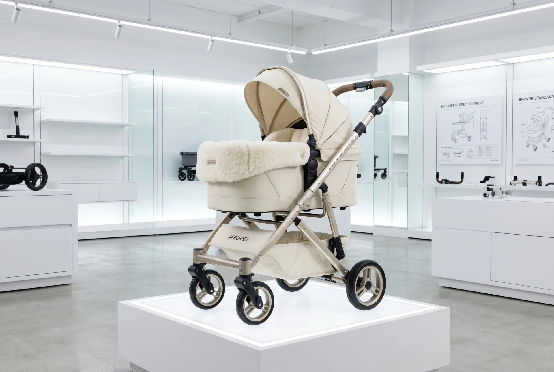 soft luxury pet stroller design for Japan and Korea