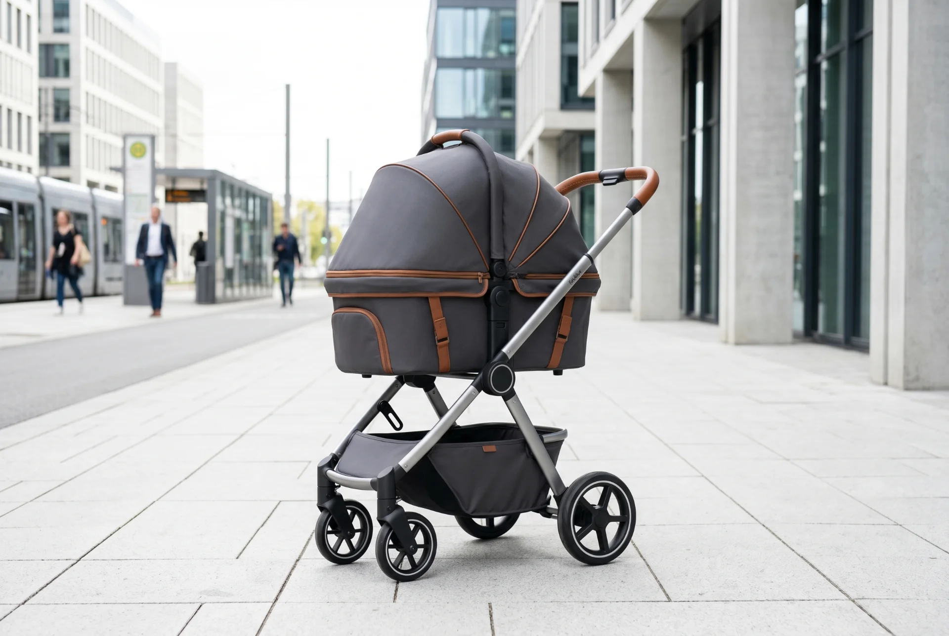 Classic black, grey and brown pet stroller designs for the European market