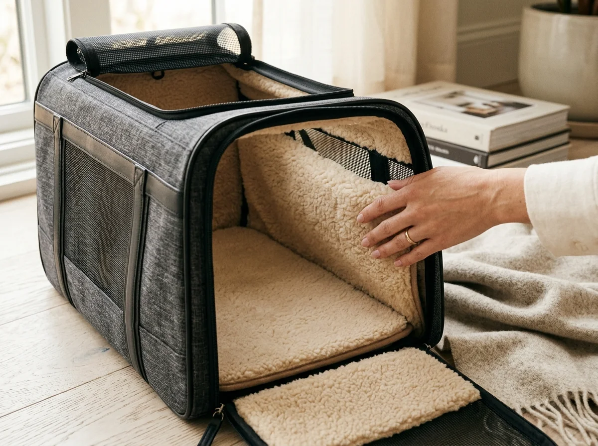 External carrier dimensions compared with internal usable pet space