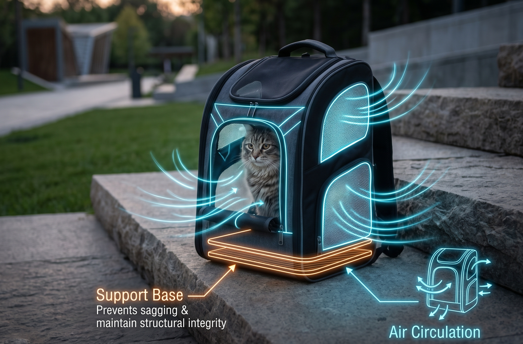 safe cat backpacks with ventilation and stable structure