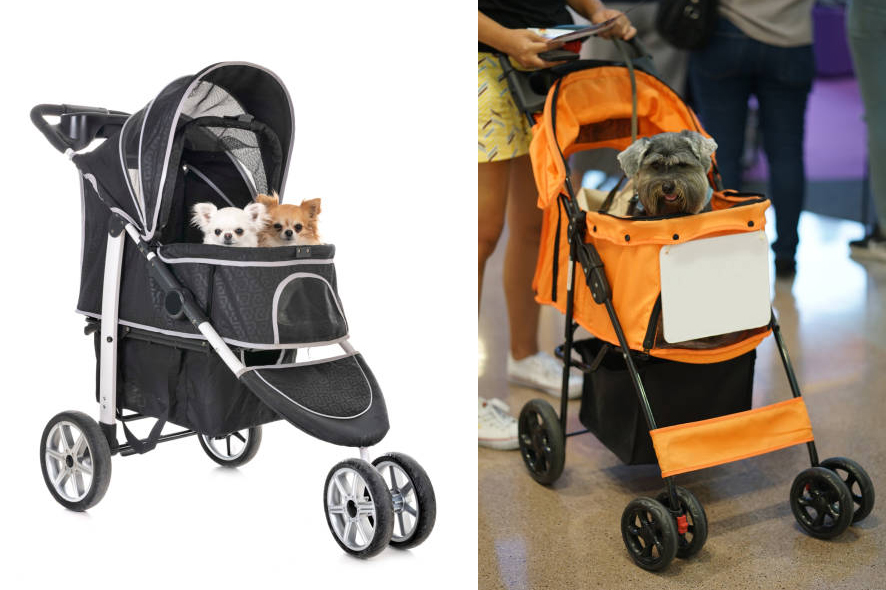 3-wheel jogger pet stroller outdoor, 4-wheel compact pet buggy city
