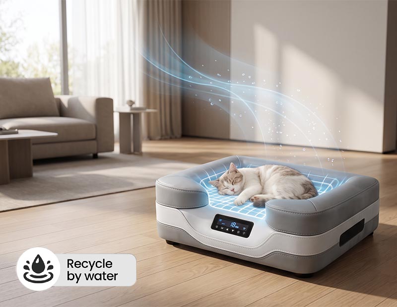 Illustration area for the pet bed water-circulation temperature system